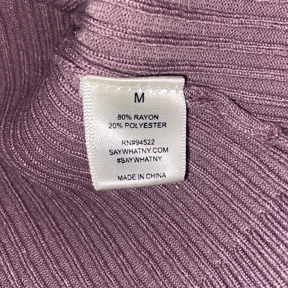 #12 Mauve Purple Cold Shoulder Ribbed Knit Long sleeve Sweater Top - Picture 3 of 7